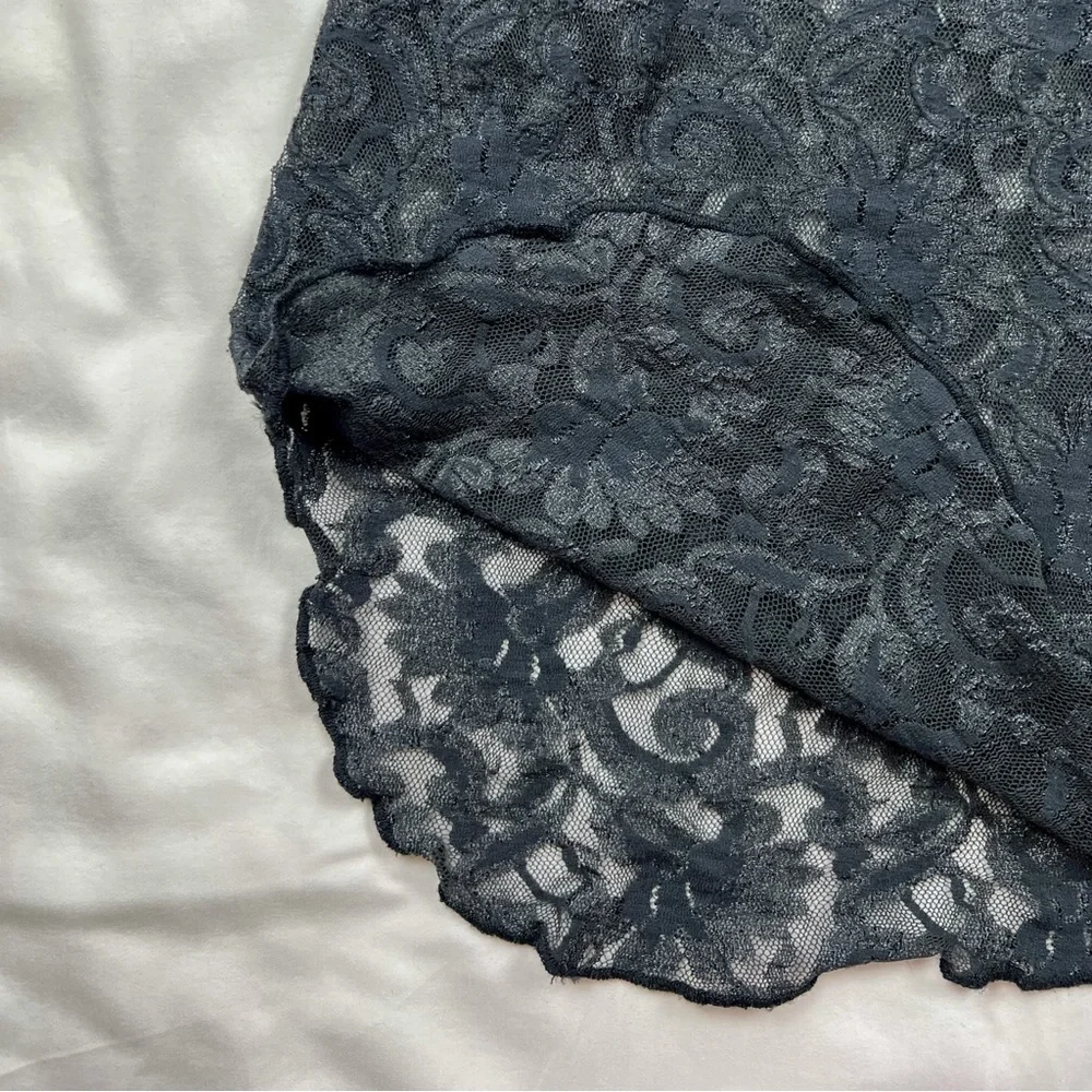 Vintage Black Lace Mini Slip Dress